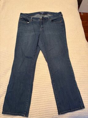 Revery Mid-Rise Straight Women's Dark Blue Jeans 18